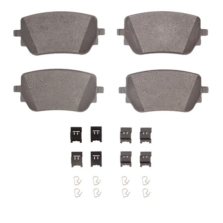 Dynamic Friction Co 3000 Ceramic Brake Pads and Hardware Kit, Low Dust, Low Copper Ceramic, 100% Asbestos-free, Rear 1310-2271-01